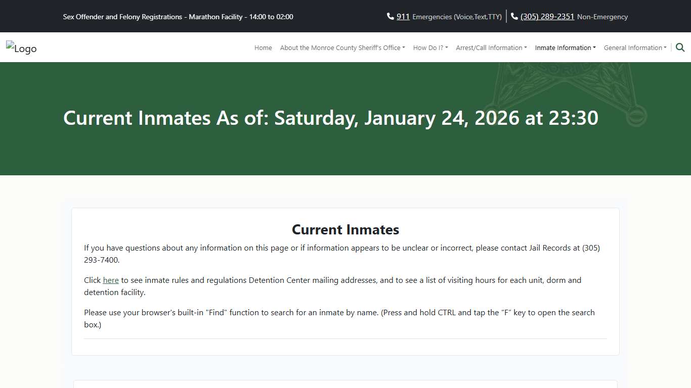 M.C.S.O - Current Inmates