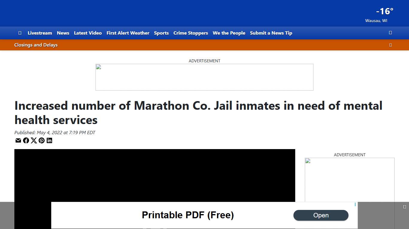 Increased number of Marathon Co. Jail inmates in need of mental health services